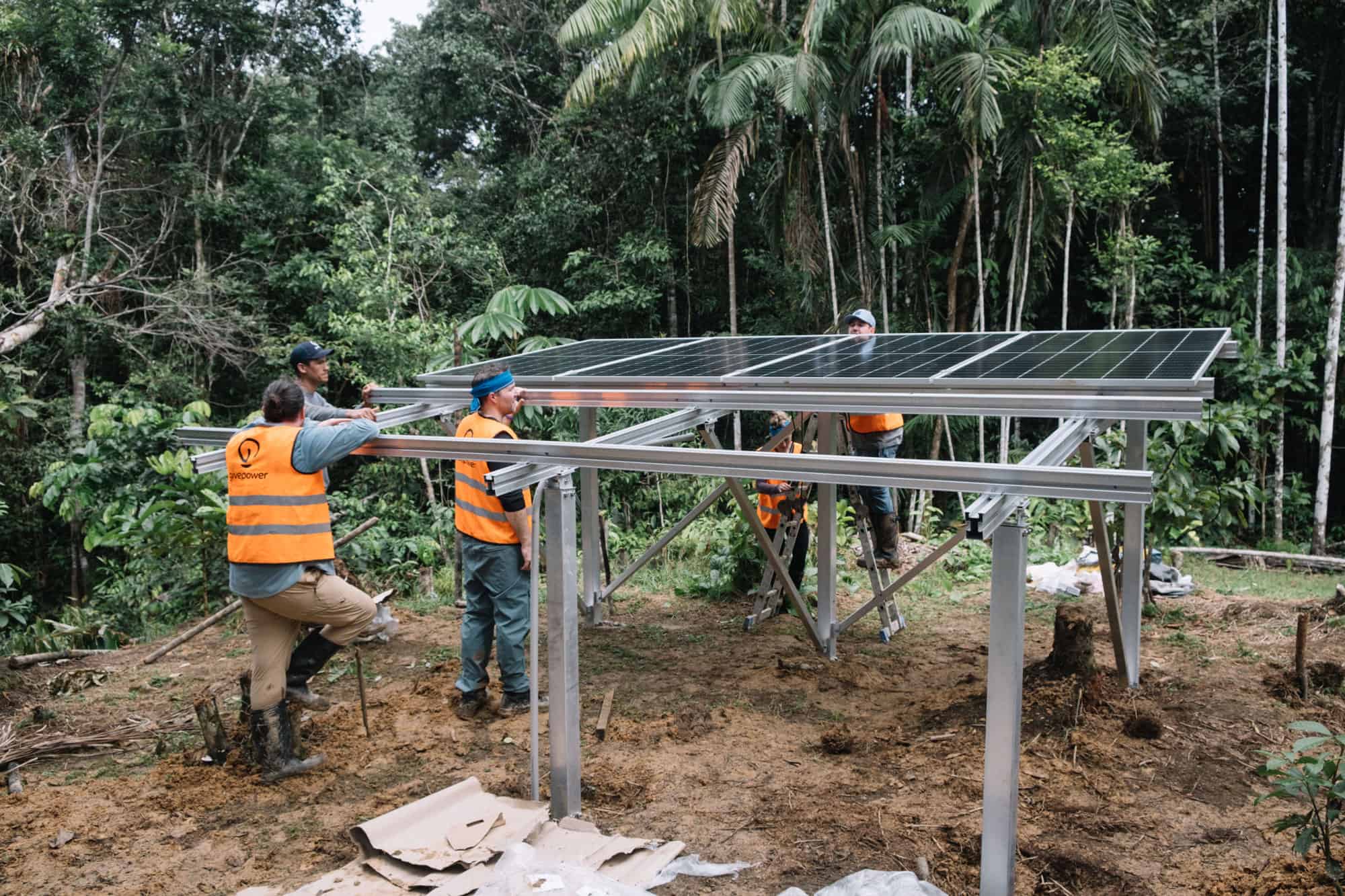 solar panel installation in village